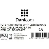 Dsit CAT 6 Netzwerkkabel LSOH - S/FTP - 7,50 Meter - Orange