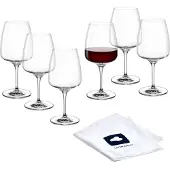 Leonardo Rotweinglas "6 Weingläser CESTI + Poliertuch" 6 Rotwein-Gläser mit Poliertuch