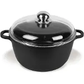 Maestro MR-4620C, Auflaufform, Rund, Aluminium, Glas, Keramik, Elektro, Gas, Halogen, Induktion, Versiegelte Platte, Schwarz