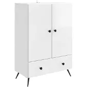 Syfax Sideboard Hochglanz Weiß 66 x 34,5 x 95 cm Holzwerkstoff