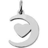 Akzent Kettenanhänger "Crescent, silberfarbig, langlebig", silber (silberfarbig), Schmuckanhänger, Damen, Edelstahl, Kettenanhänger