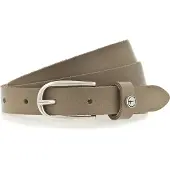 Tamaris Ledergürtel "Cassia Silver", Damen, Gr. 100, grau (taupe), Rindsleder, unifarben, Gürtel Ledergürtel, weiches Rindleder mit leichter Narbung, schmal