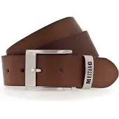 Mustang Ledergürtel "Spencer", Herren, Gr. 90, braun (bailys), Rindsleder, unifarben, Gürtel Ledergürtel, mit schlichter Dornschließe in mattem Silber