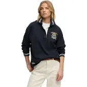 Superdry für Damen. W6012211A Crest Rugby Sweatshirt Marineblau (S), Lässig, Baumwolle, Langarm