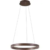 LUCANDE LED-Hängeleuchte Yonam, Ø 60 cm, 1-flg., braun, CCT