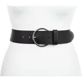 Tamaris Ledergürtel "Cassy Silver", Damen, Gr. 105, schwarz, Rindsleder, unifarben, Gürtel Ledergürtel, rund geschnitten für eine bessere Passform, Topseller