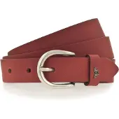 Mustang Ledergürtel "Harper", Damen, Gr. 90, rot (350, rot), Rindsleder, Gürtel Ledergürtel, schmale Form, 2,5 cm breit, aus Rindsleder, mit ovaler Schließe