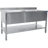 Saro Spültisch 2 Becken, Rechts - B 1200 X T 600 Mm