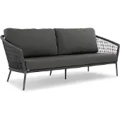 Set One By Musterring Ibiza Gartensofa Aluminium/Rope schwarz/grau 205x86x75 cm