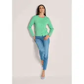 MADELEINE Basic Strickjacke mit Halbarmpullover in smaragd / melange | Gr.: 40