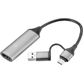 Sandberg 136-70, HDMI Typ A (Standard), USB Type-A + USB Type-C, Buchse, Stecker, Gerade, Gerade