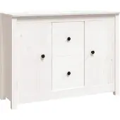 Syfax Sideboard Weiß 100x35x74 cm Massivholz Kiefer