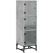 Syfax Highboard mit Glastüren Betongrau 35x37x120 cm