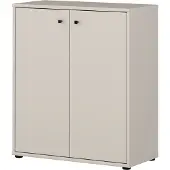 Forte TEMPRA 2 Kommode 70 80, moderne Kommode 2-türig, Schlafzimmer, Wohnzimmer, Büro, Holzwerkstoff, Kaschmir|Beige, 73,7 cm breit x 85,5 cm hoch x 34,8 cm tief