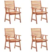 Syfax Garten-Essstühle 4 Stk. mit Kissen Massivholz Akazie
