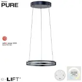 Neuhaus PURE LED-Hängeleuchte E-Loop, mystic grey, Ø 50 cm, Alu, CCT