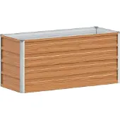 Syfax Hochbeet Hellbraun 100 x 40 x 45 cm Verzinkter Stahl
