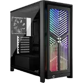 Corsair RAME 4000X RS, Midi Tower, PC, Schwarz, ATX, EATX, micro ATX, Mini-ITX, Stahl, Gehärtetes Glas, Kunststoff, 17 cm