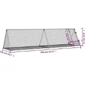 vidaXL Hasenstall Silbern 400x105x91 cm Verzinkter Stahl