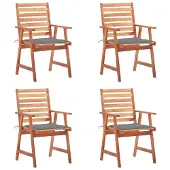 Syfax Garten-Essstühle 4 Stk. mit Kissen Massivholz Akazie