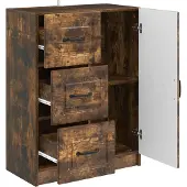 vidaXL Sideboard Geräucherte Eiche 66 x 34,5 x 87 cm Holzwerkstoff