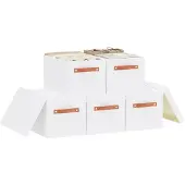 OEM Faltbare Aufbewahrungsboxen mit Deckel, 5er-Pack, Weiß, 38x25x21 cm