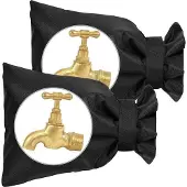 OEM Winterkraanhoezen - 2 Stück - isolierter wasserdichter Wasserhahn-Schutz - schwarz