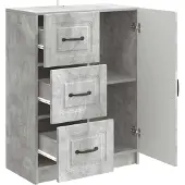 vidaXL Sideboard Betongrau 66 x 34,5 x 87 cm Holzwerkstoff