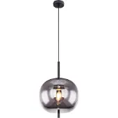 Globo Hängeleuchte Metall schwarz, matt, Glas, Kabel PVC schwarz, Höhe kürzbar, ø: 300mm, H: 1200mm, exkl. 1x E27 60W 230V