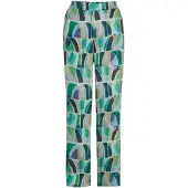 Goldner Schlupfhose "Kurzgröße Print Schlupfhose VERA in Grün" geraffter Gummibund
