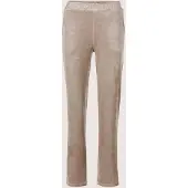 MADELEINE Schlupfhose "Sweathose Elegante Hose mit Leo-Print", Damen, Gr. 18, N + K Gr, beige (taupe), Obermaterial: 90% Polyester PES. 10% Elasthan EL., Modern, gerade, Hosen Schlupfhose