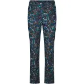 Goldner Stoffhose "Knöchellange Stretch-Druckhose LOUISA" stretchbequemer Jersey