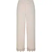 Goldner Stoffhose "Kurzgröße Sommerhose mit floraler Spitze" Stickerei am Beinabschluß