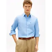 Tommy Hilfiger Langarmhemd "LIGHT OXFORD SOLID Slim Fit"