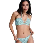 Roxy Bandeau-Bikini-Top "Wildside Paisley Bandeau", Damen, Gr. XL, grün (oil grün wildside paisley), Obermaterial: 85% Polyester, 15% Elasthan., Bikini-Oberteile Bandeau-Bikini-Top