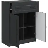 vidaXL Sideboard Schwarz 66 x 34,5 x 87 cm Holzwerkstoff