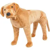 VD Home Furnishing Plüschtier Hund Labrador Stehend Plüsch Hellbraun XXL