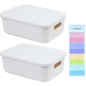 OEM Kunststoff Aufbewahrungsboxen mit Deckel, platzsparend, 28x20x9,6cm, 2er Set