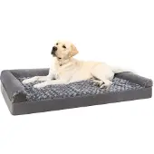 OEM Orthopädisches Hundebett XL, 105x70x18cm, abnehmbare Bezüge, grau, Antirutschboden