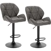 OEM Ergonomischer Barhocker Grau Kunstleder Höhenverstellbar
