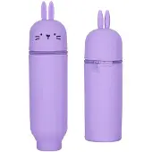OEM Weiches Silikon-Etui Hase, 2in1 Etui und Stifthalter, rosa, für Schüler
