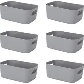 OEM Graue Kunststoff-Opbergemänsen, 6-teilig, rechteckig, stabil
