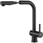 Unyqoos Küchenarmatur Edelstahl schwarz, ausziehbare Brause 52 cm, 2 Strahlarten, 360° drehbar, Einhebel-Hochdruckmischer, G3/8