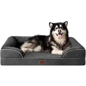 OEM Orthopädisches XXL-Hundebett, 132x104x20cm, Traagschaum, Waschbar, Wasserfest, Antirutsch, Hochrand, Dunkelgrau