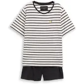 Tom Tailor Shorty , Damen, Gr. 36, schwarz (schwarz, mittel, ringel), Single Jersey, Obermaterial: 95% Baumwolle, 5% Elasthan, bequem kurz, Rundhals, Homewear-Sets Shorty, atmungsaktiv, Viskosemix