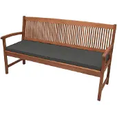 Beautissu Base BK, 120x48x5cm, Anthrazit, Gartenbank Kissen, Outdoor