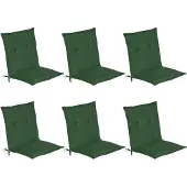 Beautissu Loft NL Niedriglehner Auflage, 100x50x6cm, Dunkelgrün, 6er Set