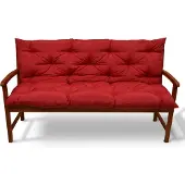 Beautissu Flair BR, 100x50x10cm, Rot, Gartenbank Kissen, Outdoor, pflegeleicht