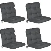 Beautissu Flair NL Niedriglehner Auflage, 100x50x8cm, Anthrazit, 4er Set