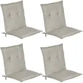 Beautissu Loft NL Niedriglehner Auflage, 100x50x6cm, Hellgrau, 4er Set, Outdoor